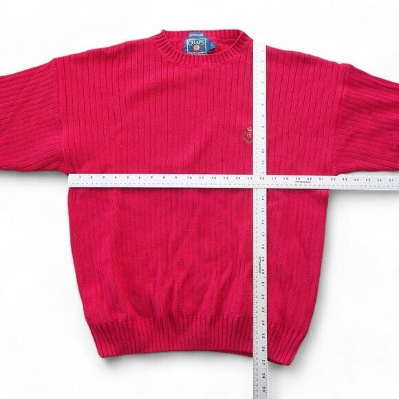 Chaps Ralph Lauren Handframe Vintage Crew Neck Sweater Red Men's L - Picture 4 of 5